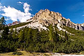 Parco Naturale Fanes-Senes-Braies. Escursione al Rifugio Fanes. La discesa verso il Rifugio Peder. 